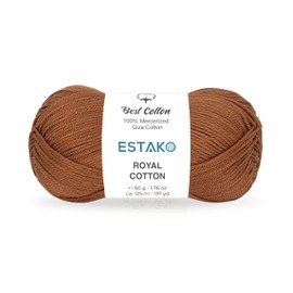 Estako Royal Cotton, 100% Mercerized Giza Cotton Yarn, Soft, Super Fino 1 for Crochet and Knitting 1.76 Oz (50g) / 137 Yrds (125m) (5084)
