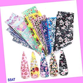 10pcs 20x4cm Fine Rose Daisy Sunflower Birds Flower Nail Foil Transfer Sticker Ss47 for Nails Design Nail Art Stickers Decals Supplies Manicure Tips Sticker Colorful for Nail Decorations