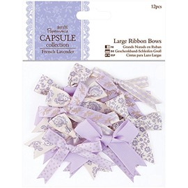 Papermania 12-Piece Capsule Large Ribbon Bows, French Lavender