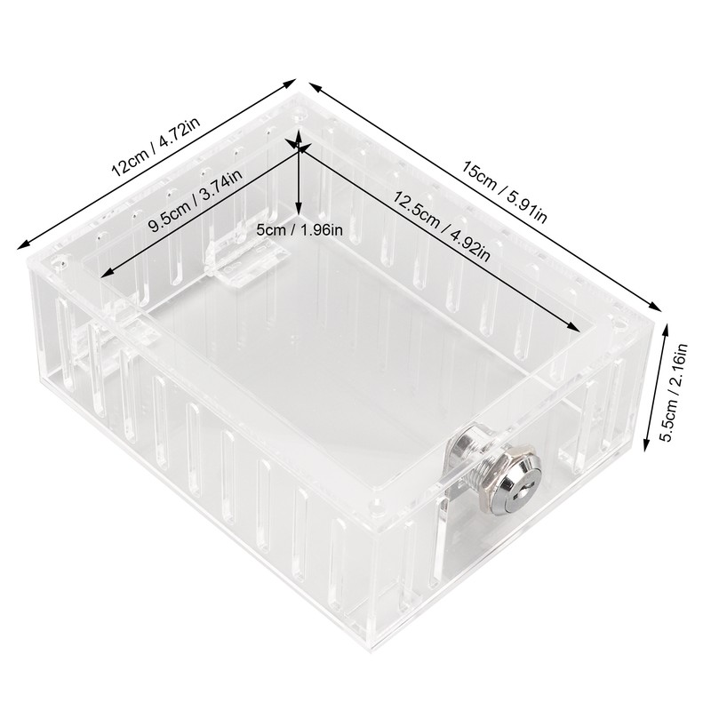 Thermostat Lock Box Transparent Acrylic Universal Clear Cover with 2