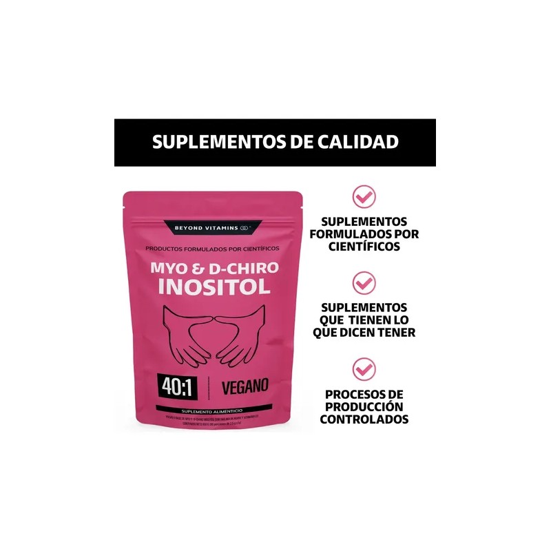 Myo Y D-chiro Inositol Puro - 100% Vegano - En