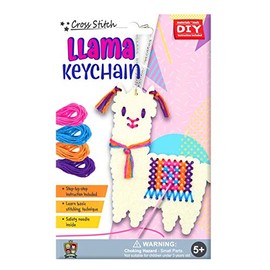 C.S. Kids KC02 DIY Llama Keychain, First Sewing Arts & Crafts Gifts - Animal Crafting Cross-Stitch | Sew Your Own Llama