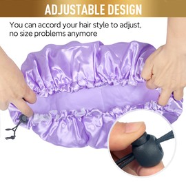 Shower Cap, Adjustable Shower Caps for Women, Extra Large Upgrade Double Waterproof Layers Hair Cap, Bath Caps Shower Hat Women Girls Adult Hair Protection Suitable for All Lengths and Thickness