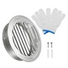 PATIKIL 8" Round Soffit Air Vents, Stainless Steel Louver Grille