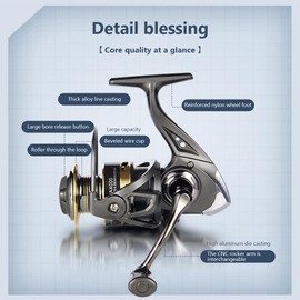 Hapihom Baitcasting Reel Baitcasting Fishing Reel Metal Carved Spool CNC Rocker Lever Aluminum Alloy Stainless Steel Bearing Spinning Fishing Reel VA5000