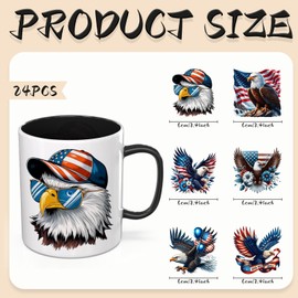 Dorsbaby Eagle 24 PCS UV DTF Stickers for 16oz Tumblers Glass Cans for Mugs Notebooks High Viscosity Cup Wraps