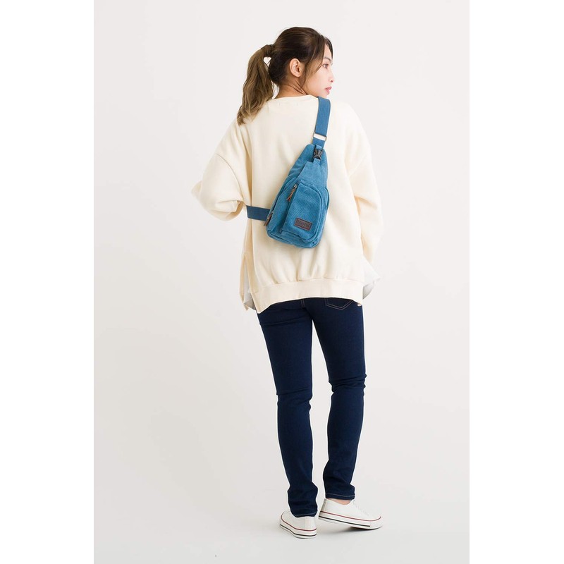 Donally Women's Canvas Body Bag, Shoulder Bag, Zipper, blue (light)