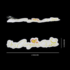 ORIESSE 10pcs Hey Gorgeous Shine Vinyl Car Mirror Decals Princess Passenger Car Accessories Affirmations Decal for Women Newbie 4x0.8'' Transferable Stickers for Tumbler Water Bottle Phone Laptop