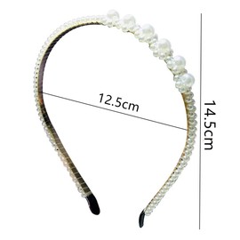4 PCS Pearl Beaded Headbands Hair Hoops Bridal Hairbands Wedding Hair Accessories for Women and Girls