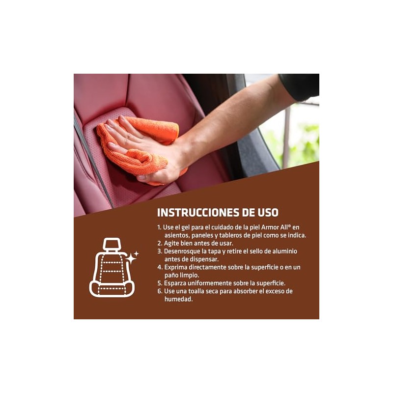 Armor All 17674 Gel Protector, Limpiador y Restaurador de Piel,