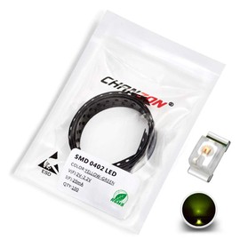 Chanzon 100 pcs SMD 0402 (1mm x 0.5mm) Yellow-Green LED Diode Lights 2V 20mA Lighting Bulb Lamps Electronics Components Indicator Light Emitting Diodes