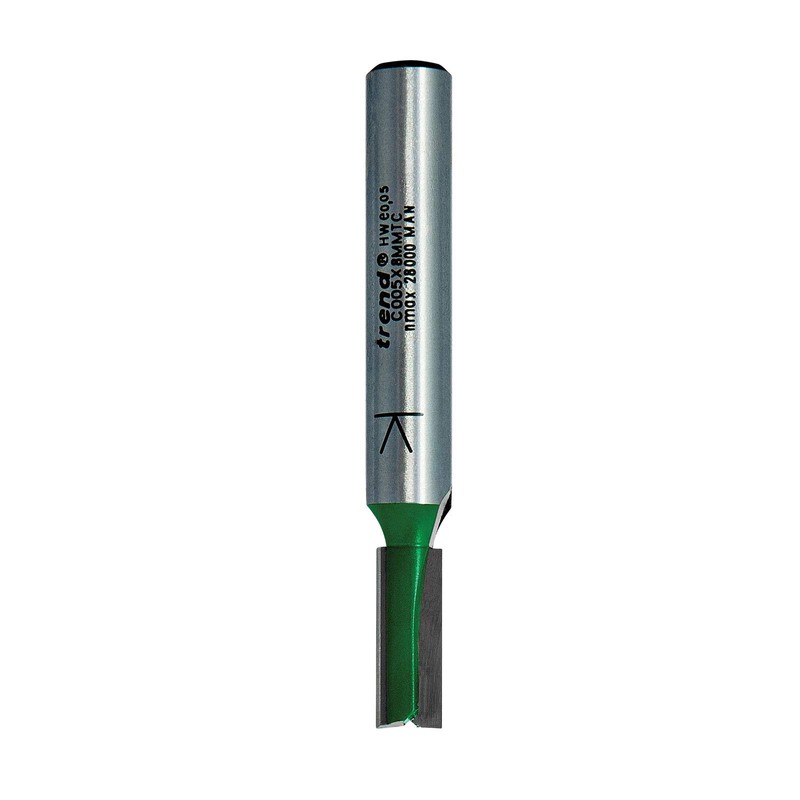 Trend CraftPro Straight Two Flute Router Cutter Bit, 1/4 Inch