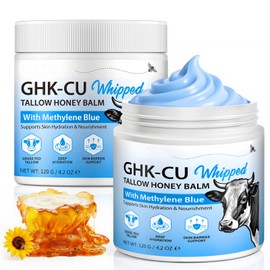 120g Copper Peptide GHK-Cu Beef Tallow Cream for Face & Body:Beef Tallow Balm with Copper Peptides, Manuka Honey & Vitamin E -Moisturizer,Suitable for All Skin Types, 4.2 Oz