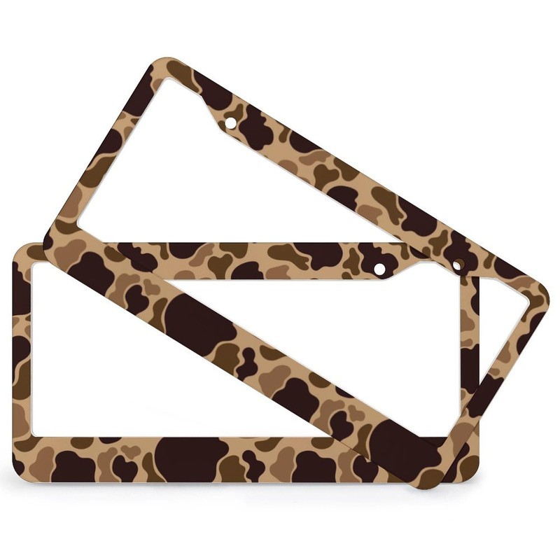 JOJOART Duck Vintage Camouflage License Plate Frame-2 Pack Front Rear
