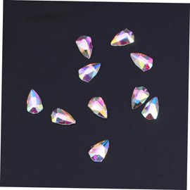 Healvian 10pcs Flat Back Imitation Crystal Nail Art Rhinestones for Crafts Shield Shape Nail Decor for Salon Home Use Your Designs