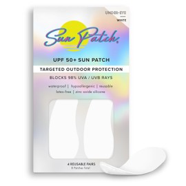 Sun Patch, Reusable Under Eye Sunblock Patches, 100% Silicone Sunscreen Under Eye Patches for UV Protection, Face Stickers with UPF 50, 1 Pack/4 Pairs, White (Golf, Surf, Swim, Ski & Snow, Outdoors)