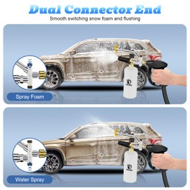 Yopqwie Foam Cannon for Pressure Washer with Foam Cannon Dual Connector, 5 Power Washer Sprayer Nozzles, Innovative 2-in-1