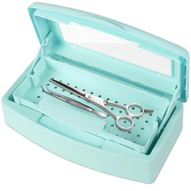 Gusnilo Gusnilo Barbicide Disinfectant Box Nail Art Tools Sanitizing Tray Disinfectant Container Nail Tool Sterilizer Box Plastic Clean Sterilizer Box Storage Organizer for Nail Manicure Tool (Light Green)