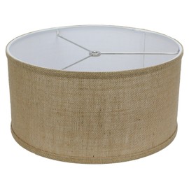 FenchelShades.com 14" Top Diameter x 14" Bottom Diameter 7" Height Cylinder Drum Lampshade USA Made (Burlap Natural)