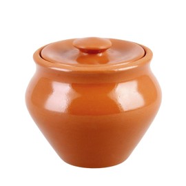 Traditional Natural Clay Stoneware Baking Pot with Lid (0.5-Qt) Stoneware Ramekin with Lid 17 fl oz 500 ml Clay Pot for Cooking, Dutch Oven Pot With Lid, Cooking Pot, Earthenware Pot