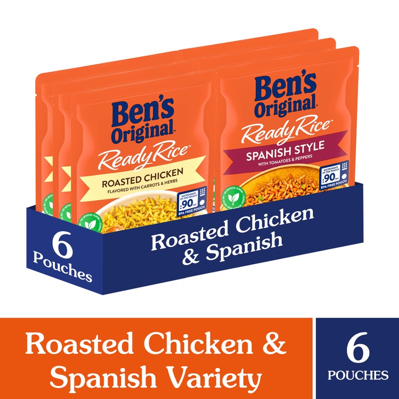 BEN'S ORIGINAL Ready Rice Roasted Chicken and Spanish Style Flavored
