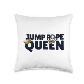Fitness Jump Rope Apparel Gear Gifts For Beginners Queen Speed Skipping Jump Rope Throw Pillow, 16x16, Multicolor