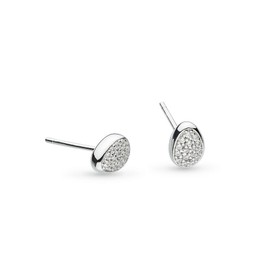Kit Heath Sterling Silver and Cubic Zirconia Coast Pebble Glisten Stud Earrings