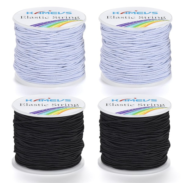 KAMEVS Elastic String for Bracelets, 1mm Elastic Beads Cord for