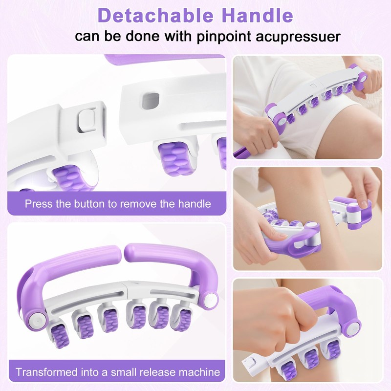 Cellulite MassagegeräT,360°Abdeckung Massagegerät Massageroller Roller,Lymphdrainage Gerät, Abnehmbarer Rollengriff,Cellulite Roller füR