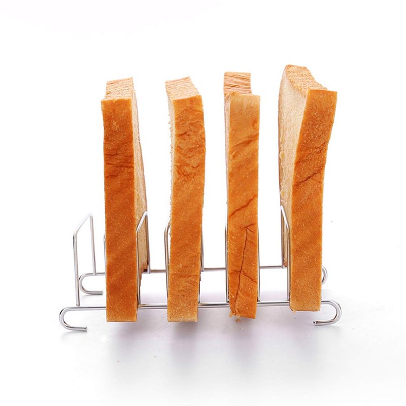 Yardwe 2pcs Toast Bread Rack Holder 8 Slice Holes Stainless