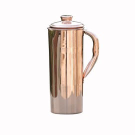 Pure Copper Jug 1 Liter Capacity for Ayurveda Health Benefits (33.8 US Fluid Ounce)