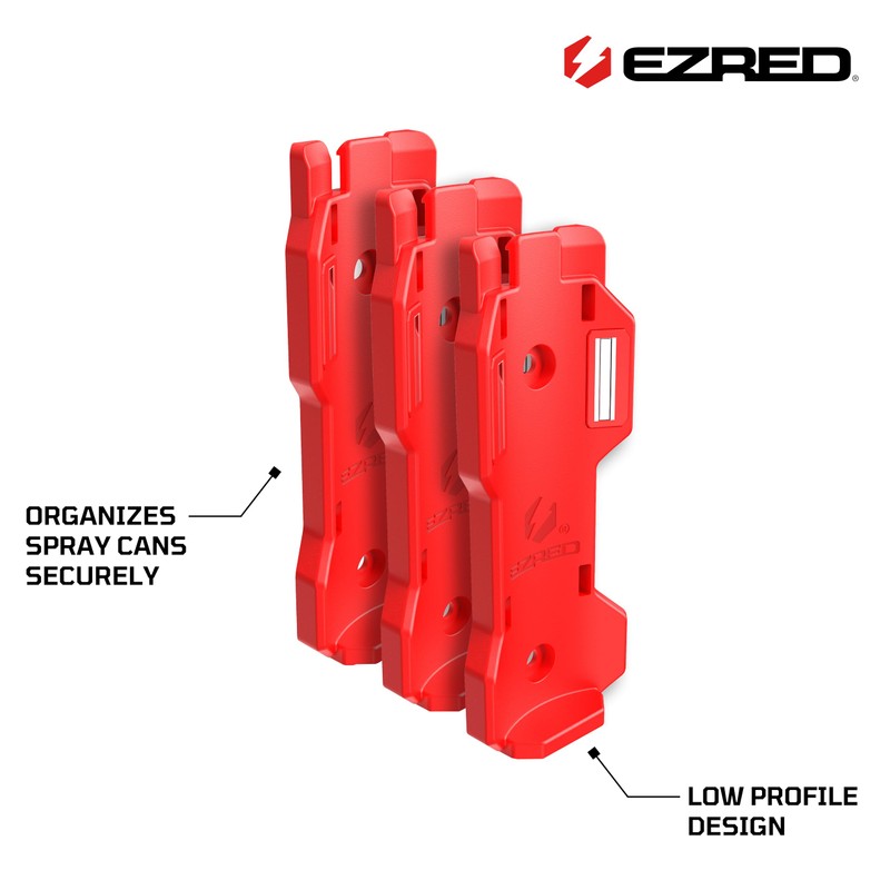 EZRED Magnetic Spray Can Holder 3-Pack Flexible Non-Marring Polymer Lid