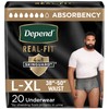 Depend Real Fit Adult Diapers, Incontinence Underwear for Men, Disposable,