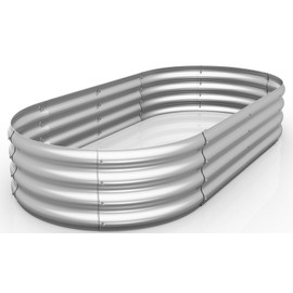 Raised Garden Bed Kit Galvanized Raised Planter Box Outdoor for Vegetables Large Bottomless Metal Raised Bed for Herb, Growing Fruits, Flower (4x2x1ft)