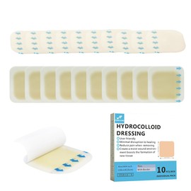 FORKANG Hydrocolloid Wound Dressing, 10 Pack 4" x 4" with Border | Self-Adhesive Waterproof Bandage for Advanced Wound Care | Ideal for Leg Ulcers, Bedsores, Pressure Sores | Sterile & Hypoallergenic