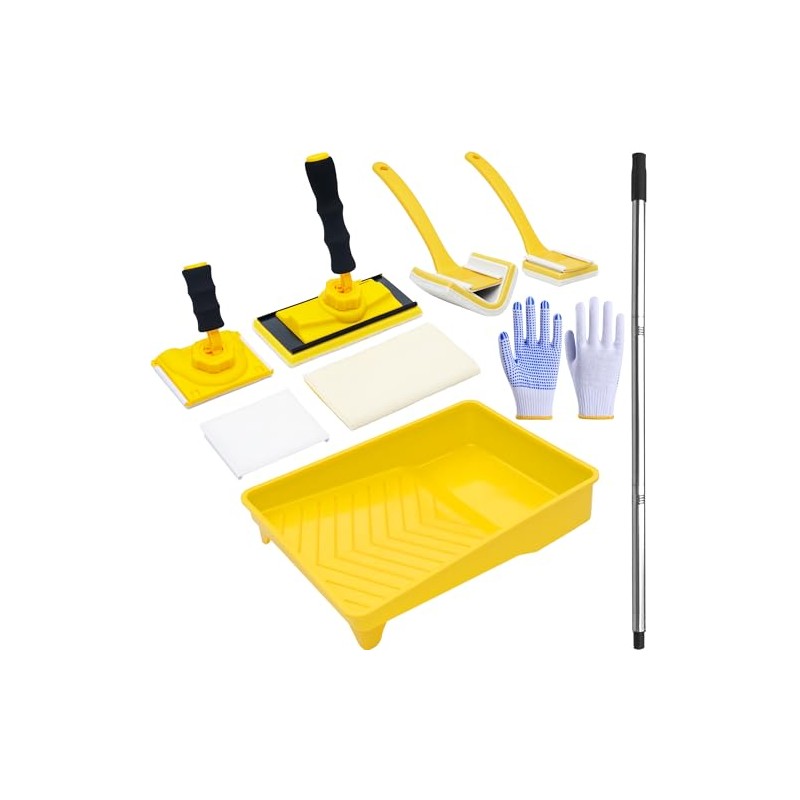 Paint Edger Tool Kit, 9” Paint Pad Set with 360°