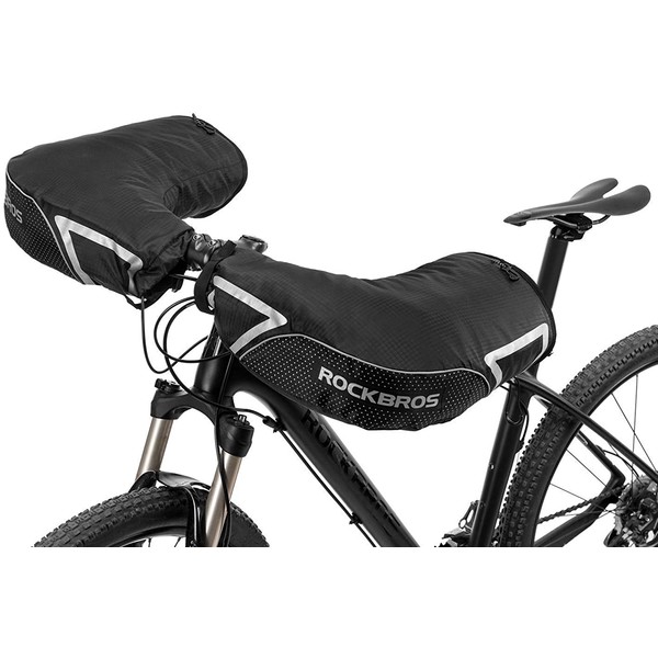 ROCKBROS Bike Handlebar Mittens Extreme Cold Weather Mountain Commuter MTB Fat Bike Bar Covers Cyclist Pogies Mittens