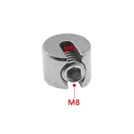 yyangz 4PCS M8x4mm Stainless Steel Wire Rope Clamps Non Slip Slotted Chucks Garden Wire Rope Tension Stopper for securing Balcony Furniture Parasols Clotheslines Hanging Awnings