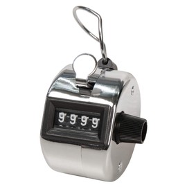 MC Power 0-9.999 Mechanical Hand Counter, Metal Housing with Ring for Finger Hold