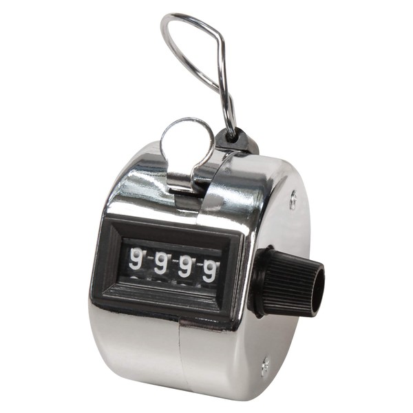 MC Power 0-9.999 Mechanical Hand Counter, Metal Housing with Ring