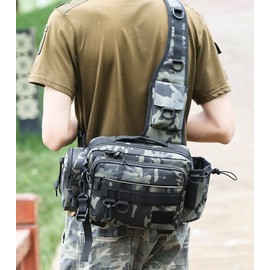 Fishing Bag Fishing Bag Langan Bag Fishing Bag Shoulder Bag, black, Sporty