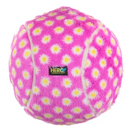 Hero - Chuckles Ball Plush Dog Toy - Dog Squeaky Toys - Durable Ball with 3 in 1 Squeaker - Pink (Large)