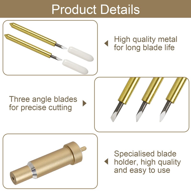 6 Pcs Premium Fine Point Blade with 1 Housing, 30°/45°/60°