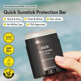 Abib Quick Sunstick Protection Bar SPF50+ 0.77 oz / 22 g (Glowing) | Korean Suncreen Stick Suncare Sunblock, No Whitecast, Protector Solar Barra, Centella Asiatica Extract, Aloe Extract