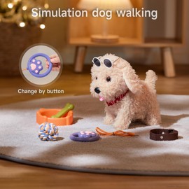 TUMAMA Interactive Dog Toy Children, Dog with Remote Control Lead for Running and Barking, Dog Game Children's Toy from 2 3 4 5 Years Girls, Cuddly Toy Dogs - Walking, Barking, Tail Wagging