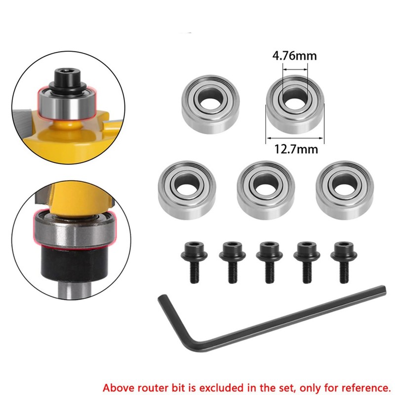 Bestgle 10Pcs Top Mounted Ball Bearing Replacement Kit for Router