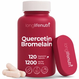 Quercetin 500mg with Bromelain 100mg 120 Vegetarian Capsules  Natural Anti Inflammatory Antioxidant Supplement  Allergy Relief Complex  Heart Health  
