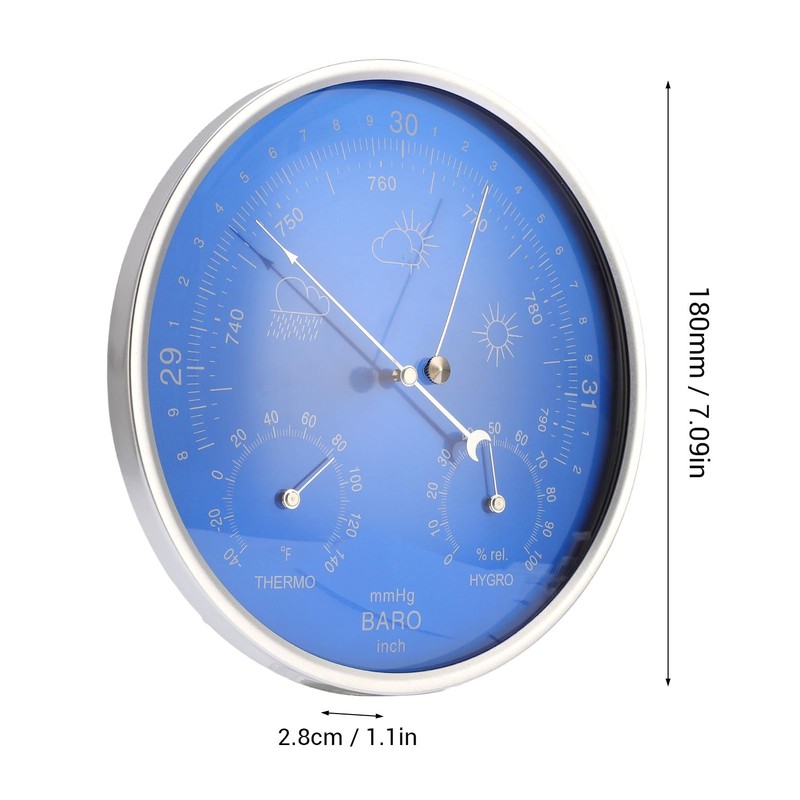 Pyhodi Thermometer Barometer Hygrometer, 3 in 1 All Season Wall