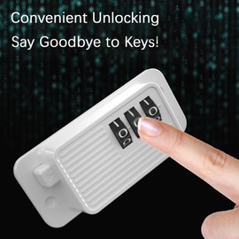 KIZZHISI Refrigerator Lock (4 Pack), Heavy Duty Combination Fridge Lock, for Fridge, Cabinets, Drawers, Window and Child Safety Cabinet Lock, Strong Non-Marking Adhesive No Drilling (White)