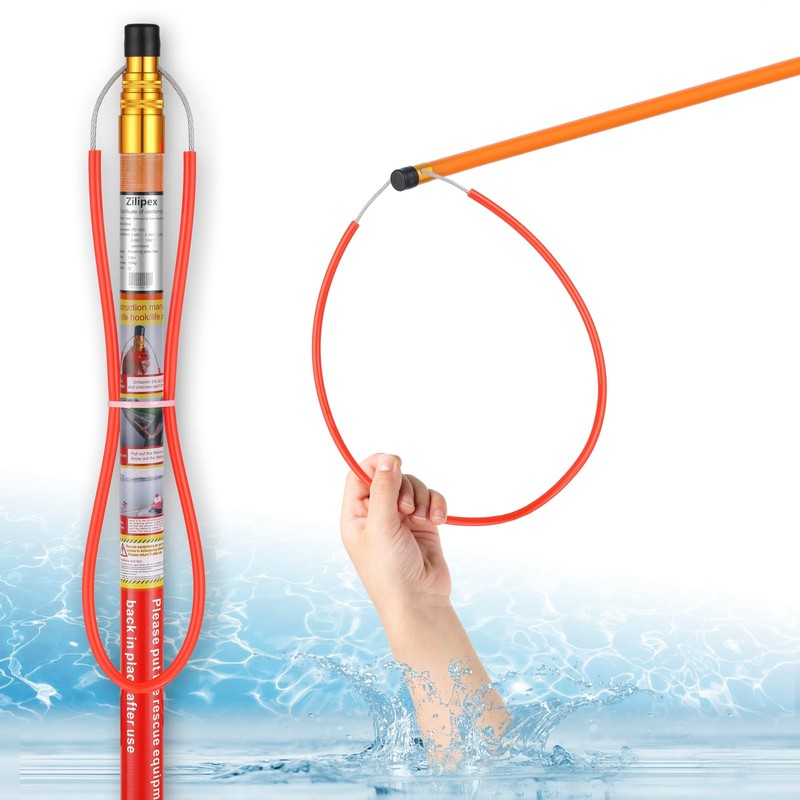 Zilipex 15ft Pool Safety Hook for Poles, Pool Rescue Hook,
